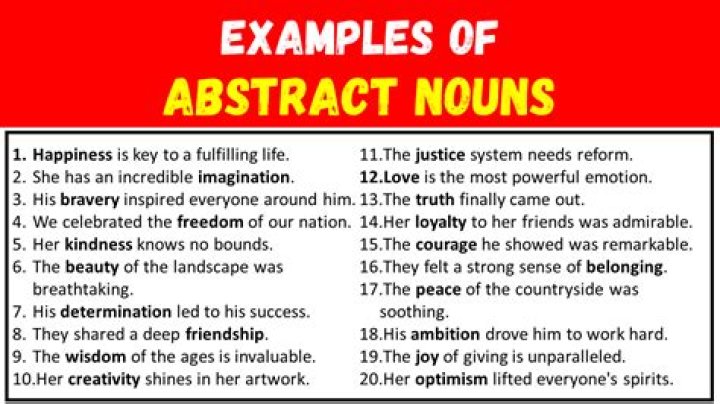 What is abstract noun give various examples of abstract nouns and use it in your own sentences?